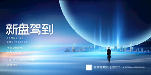 小区物业开盘新盘驾到房地产展板