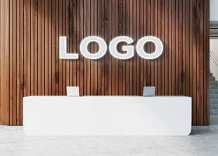 公司前台发光字LOGO样机