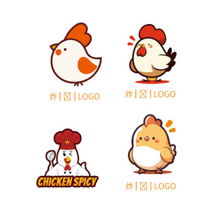 卡通小鸡矢量图炸鸡logo