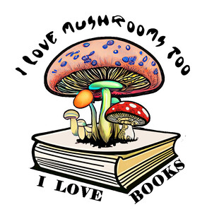 卡通香菇书印花图案