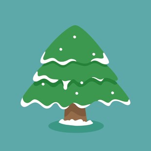 带积雪的圣诞树