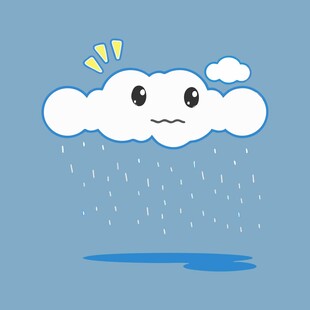 带表情的下雨云朵积雨云天气