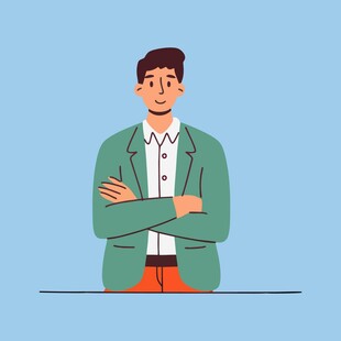 商务男办公客服双臂交叉的男士