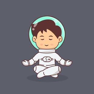 瑜伽静坐的宇航员