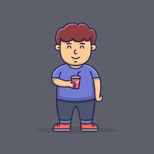 喝可乐饮料的男孩