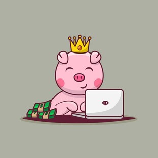 戴着皇冠小猪