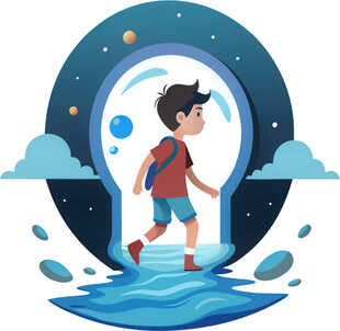 男孩通过星门
