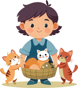 男孩的宠物猫
