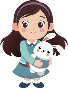 女孩怀抱萌宠可爱免抠图