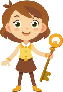 女孩拿钥匙免抠