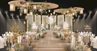 香槟色婚礼舞台婚礼效果图