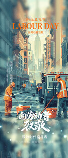 插画风51致敬劳动者劳动节