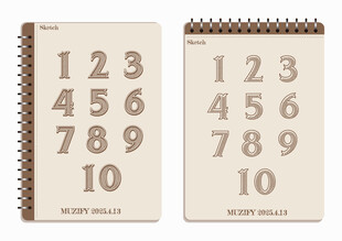 线圈本 正反复古数字