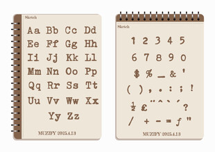 线圈本 打字机英文字母数字