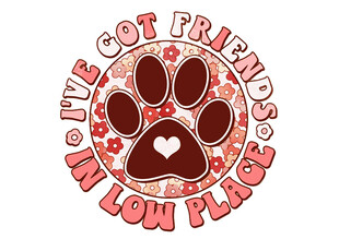 卡通创意英文猫爪印花图案