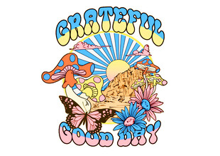 卡通创意英文蘑菇印花图案