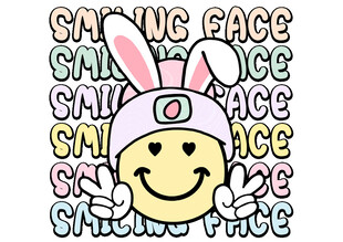 卡通创意英文兔印花图案