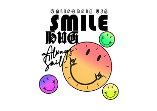 卡通印花创意笑脸