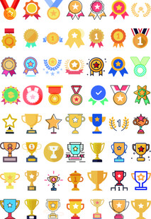 奖牌奖杯矢量图