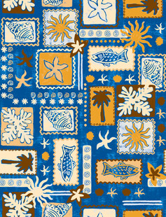 民族风蓝色圣诞主题图案纹理