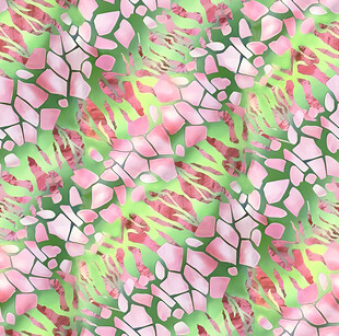 粉色绿色花卉纹理图案