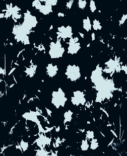 蓝白花卉图案布料纹理