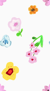 多彩手绘花朵图案素材