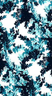 蓝白抽象树叶图案纹理
