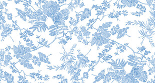 蓝白花卉图案纹理背景