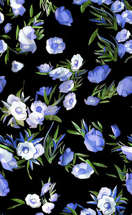 大牌蓝白花卉图案背景