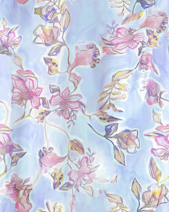 花卉图案浅蓝色布料