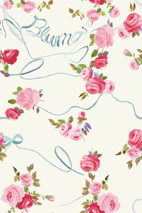 粉色花卉藤蔓图案背景