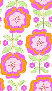 多彩花卉图案无缝背景