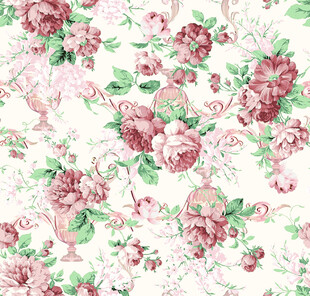 复古花卉图案布料纹理