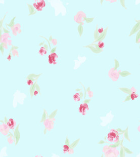 浅蓝色底粉色花卉图案