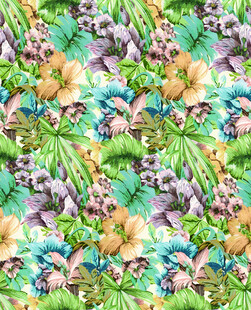 多彩花卉图案纹理背景