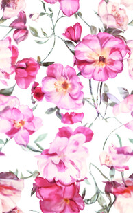粉色花卉无缝图案背景