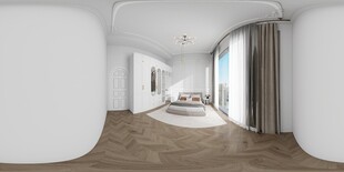 现代简约风卧室全景