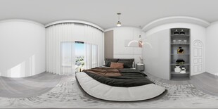 现代简约弧形沙发客厅空间