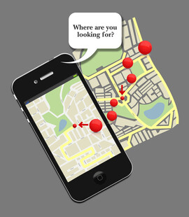 手机地图显示位置与路线