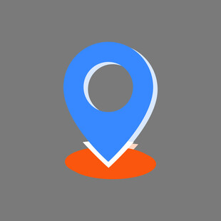 蓝色地图定位图标