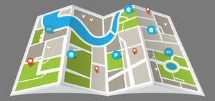 城市地图导航路线示意图