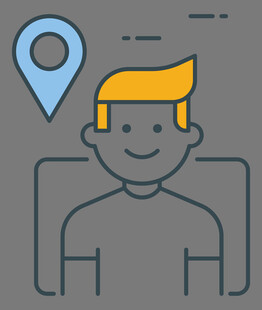 带定位标识的人物形象