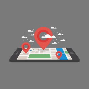 手机地图导航定位示意