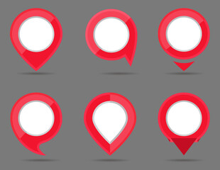 红色地图定位图标集合