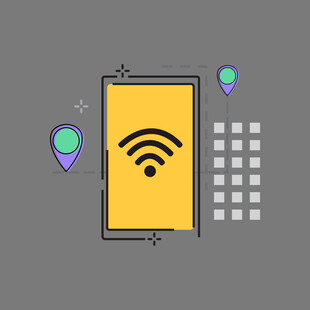 手机连接WiFi与定位示意