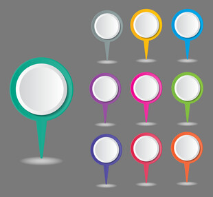 多彩圆形指针图标集合
