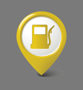 黄色加油图标定位标志
