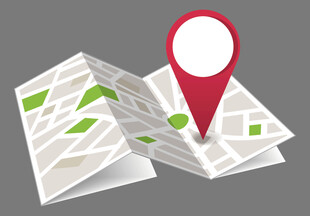 折叠地图上的定位标记