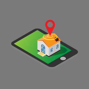 手机上的房屋定位图标